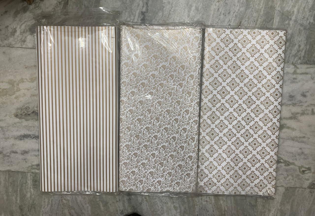 Unique pattern White- Golden high quality wrapping sheet