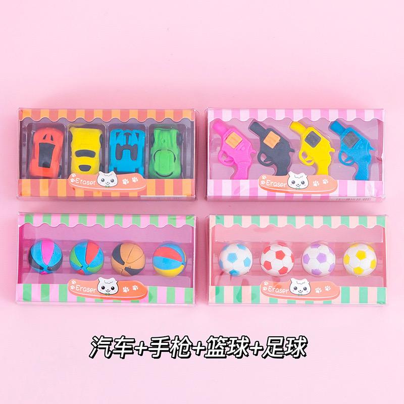 Gun/ Footbal Mix Shape Eraser Pack of 6 (eff price 30)