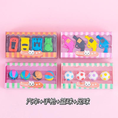 Gun/ Footbal Mix Shape Eraser Pack of 6 (eff price 30)
