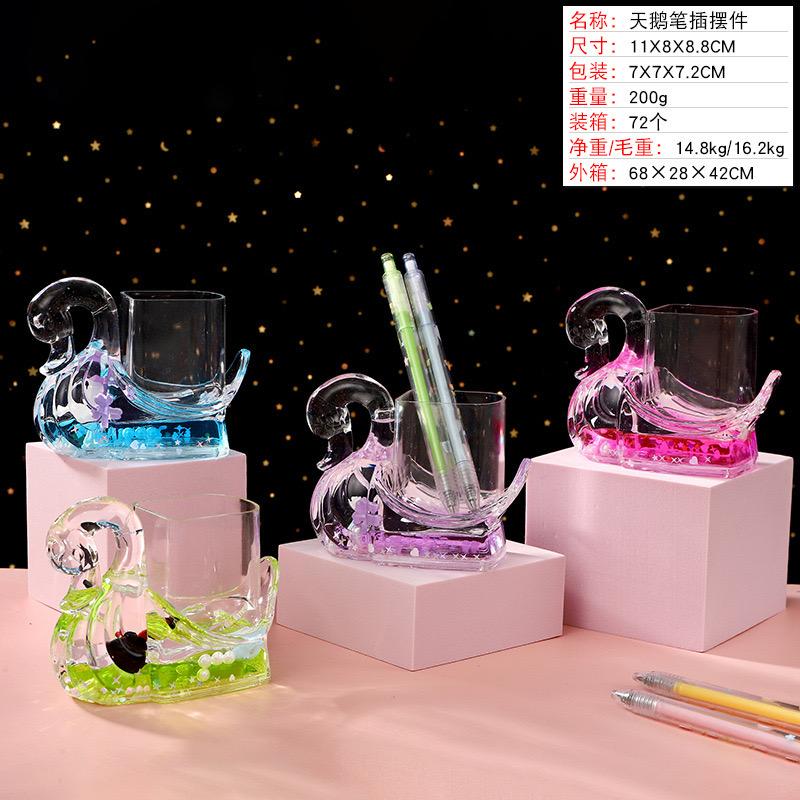 Duck shape glitter showpiece with pen stand Pack of 2 ( eff price 136)