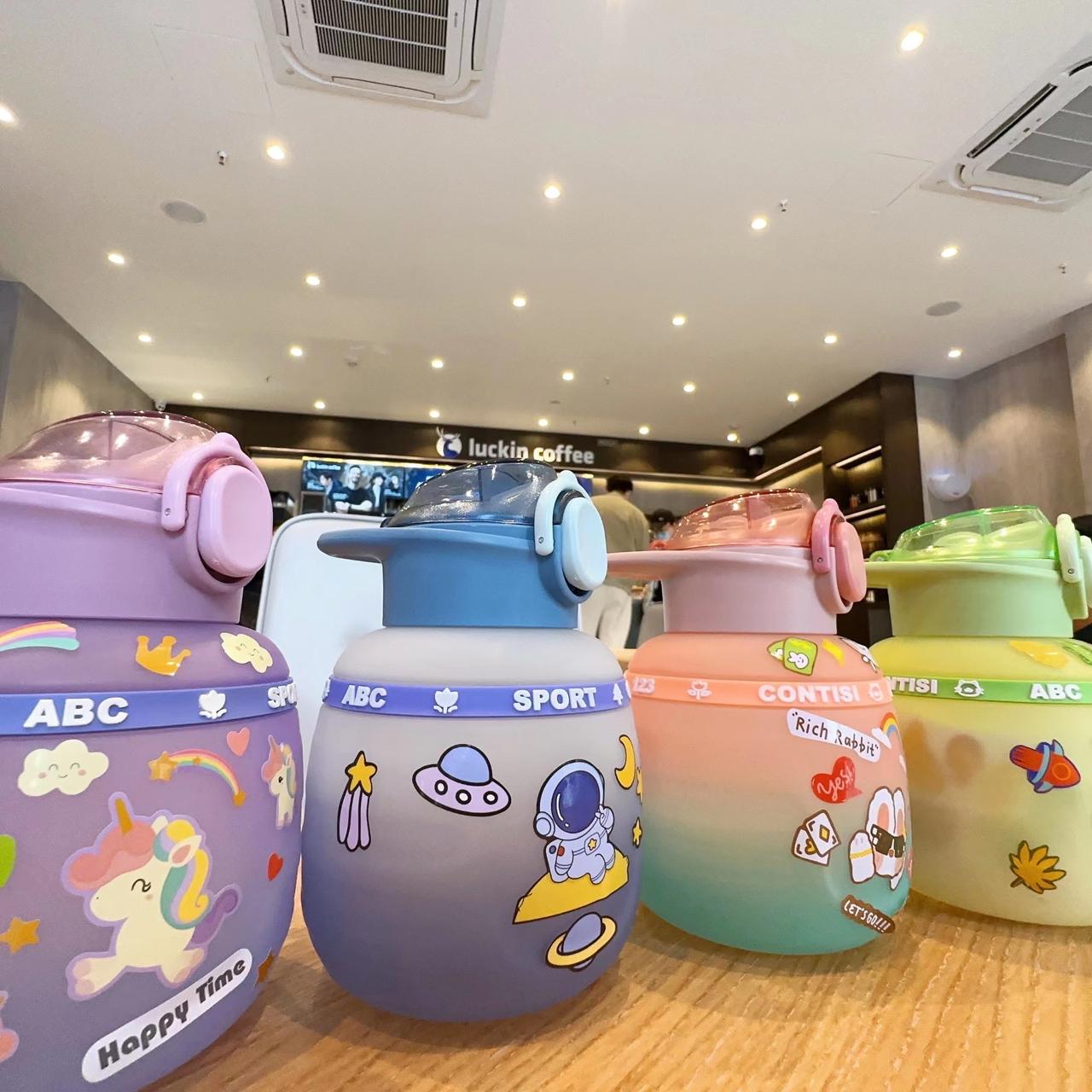 Plain water bottle for kids stickers inside 400ml