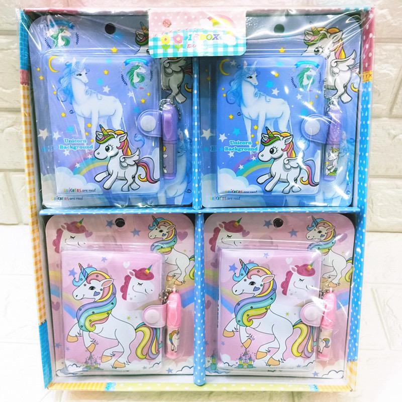 Unicorn mini diary with pen pack of 16 ( eff price 35 )