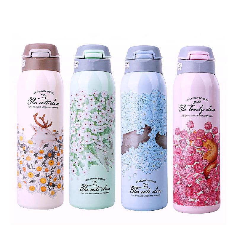 Mix big flower prints insulated steel bottle 750 ml