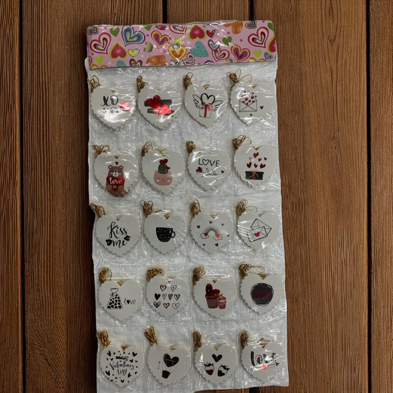 white heart shape Mini name tags hanger pack of 120pc