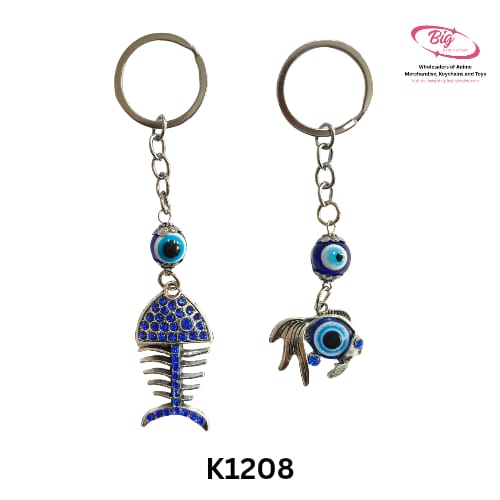 Fish designs mix design evil eye keychain Pack of 12 ( Net price -45 )
