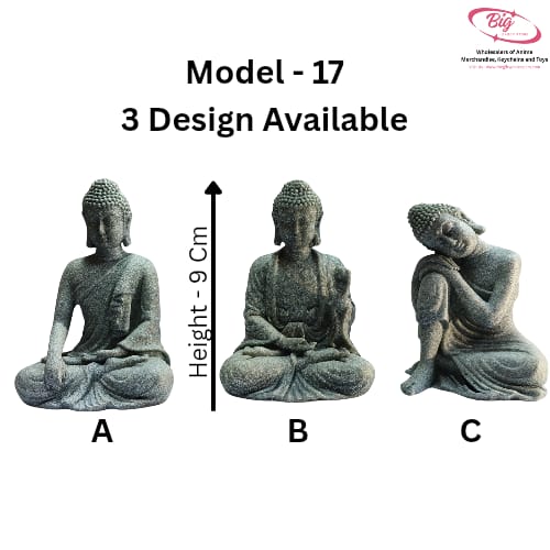 Stone sitting budha ji medium size Pack of 3 ( net price - 110 )