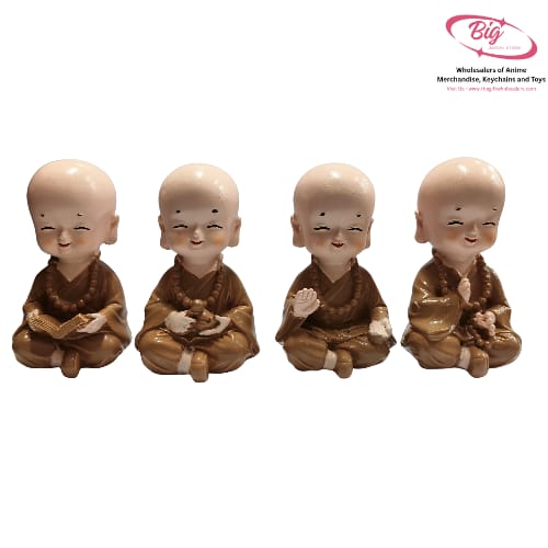 Brown monks big size with musical instrument set of 4 ( model 35 )