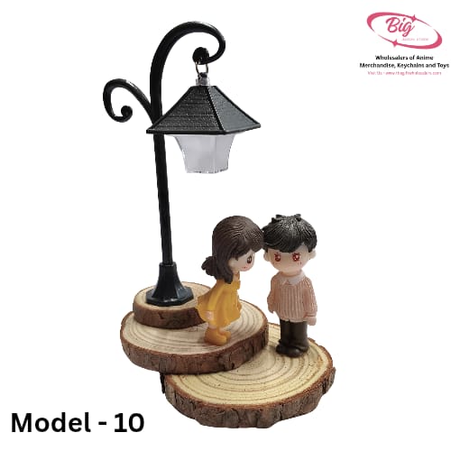 Couple standing in street lamp model 10