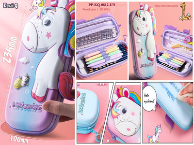 Unicorn pencil pouch with 3d eye pencil pouch ( Heavy quality )