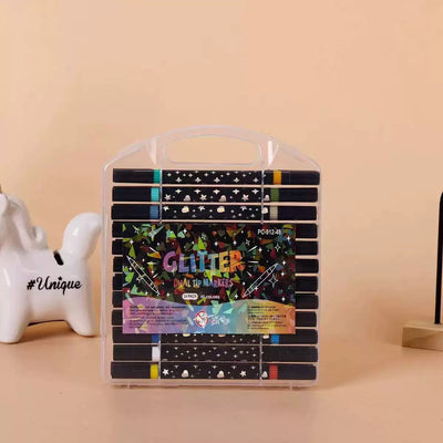 2 pc - Double side glitter marker Pack of 24 ( Net price - 215 )