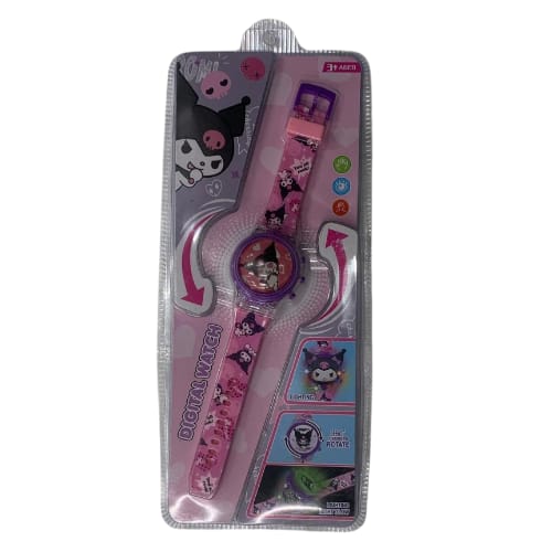 New kuromi 360 Rotating with light kids watch Pack of 3 ( eff price 130)