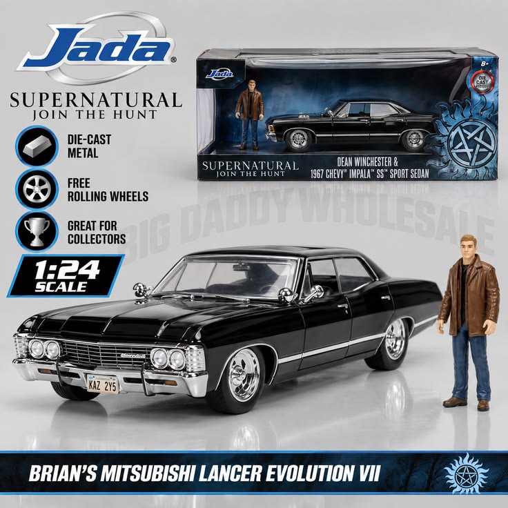 Jada Toys Supernatural 1967 Chevrolet Impala Sport Sedan 1:24 Die-Cast Car