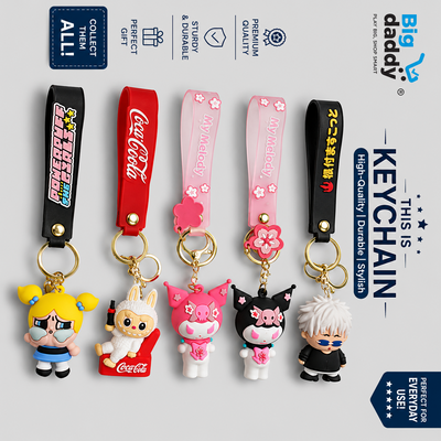 6pcs - mix kuromi & gojo Rubber keychain (eff price 35)