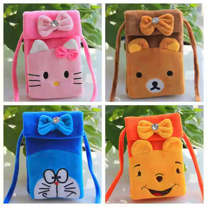 Mix design cute character sling pouch pack of 6 (Net price - 60)