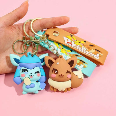 3pcs - New mix design pokimon evee Rubber keychain (eff price 35)