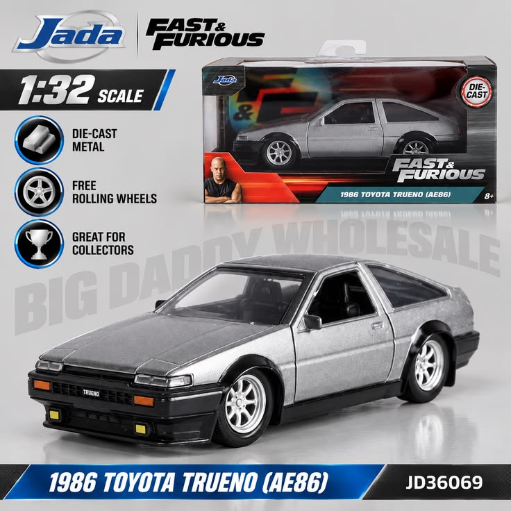Jada Toys Fast & Furious 1986 Toyota Trueno 1:32 Die-Cast Car