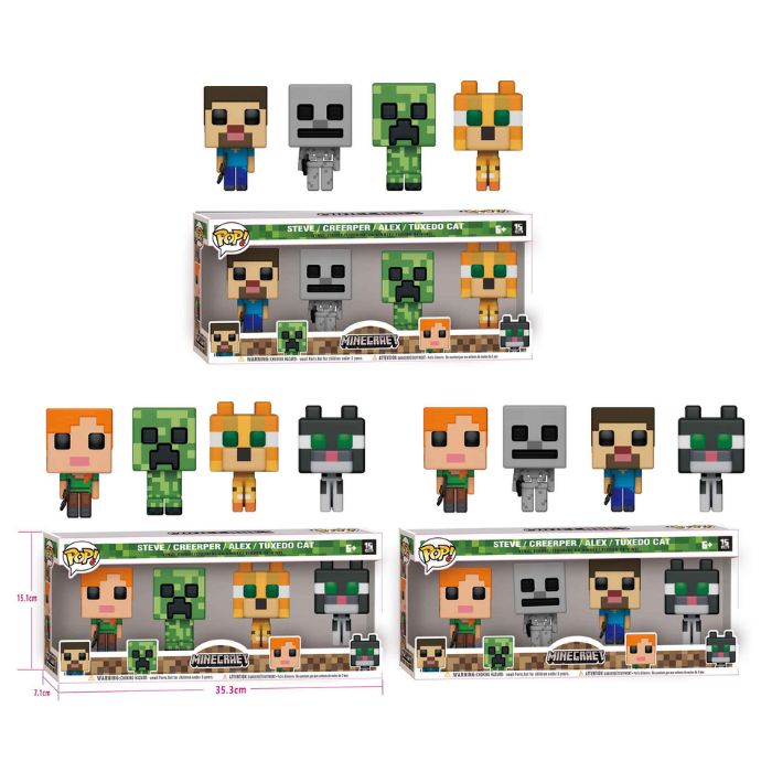 4pcs in 1 box - Mine craft pop set