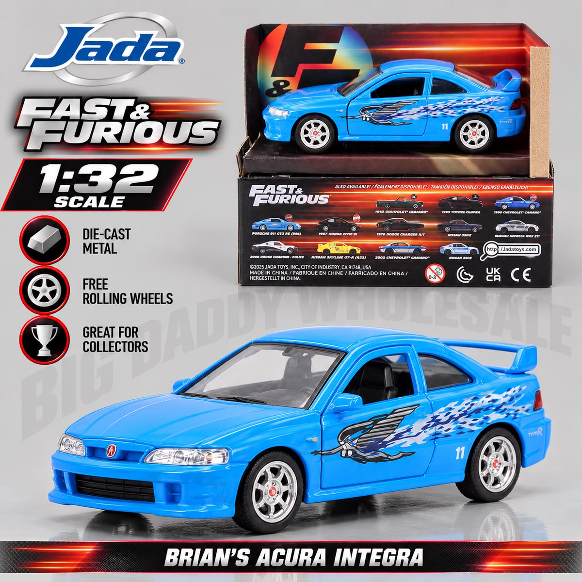 Jada Toys Fast & Furious 1995 Honda Integra Type R 1:32 Die-Cast Car