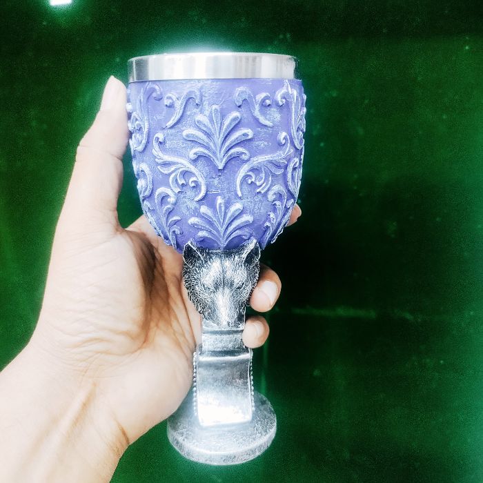 Wolf Game of Throne Ancient Steel Glass