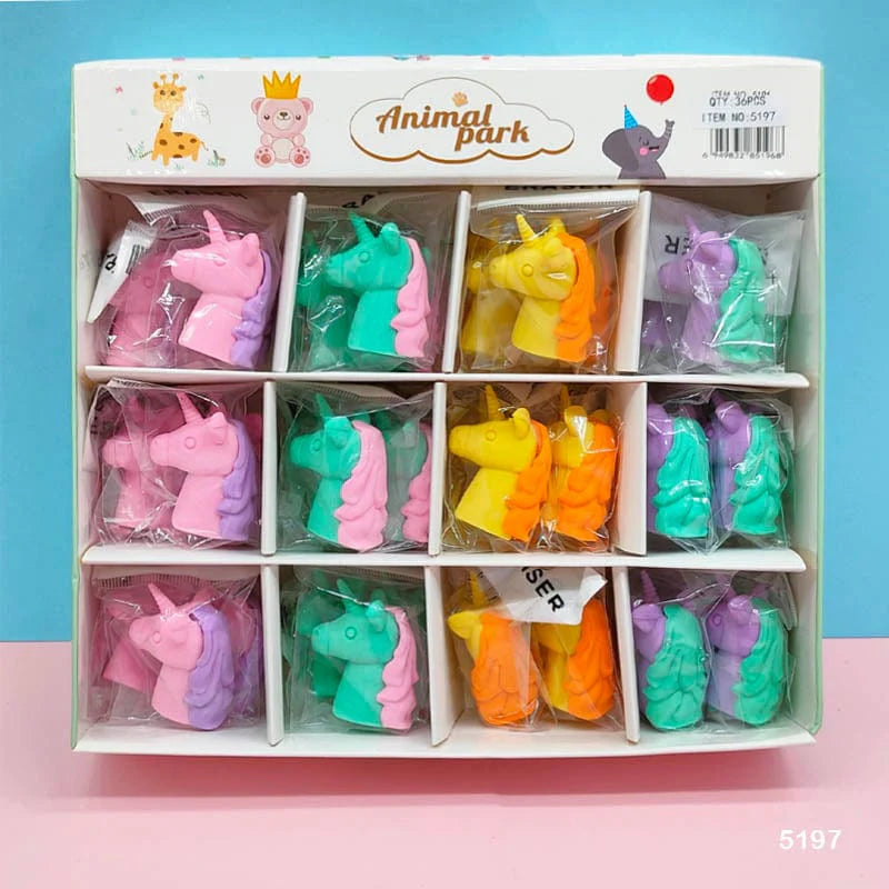 Unicorn Shape Eraser 36pcs (eff price 5.2 )