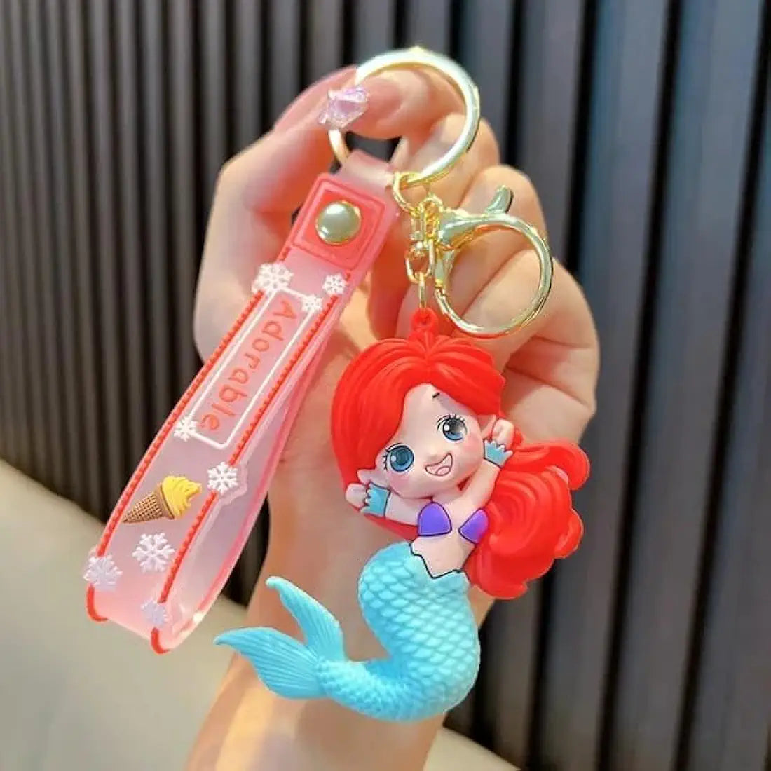 New Mermaid mix colour rubber keychain pack of 3 (eff price 37)