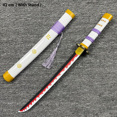 New medium Enma White 42 CM wooden katana with stand