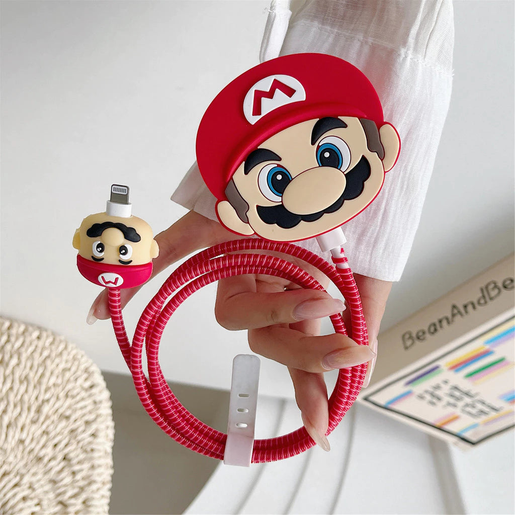 3 pcs- Super Mario 20W Iphone Silicone Charger Cover (Net Price 65)