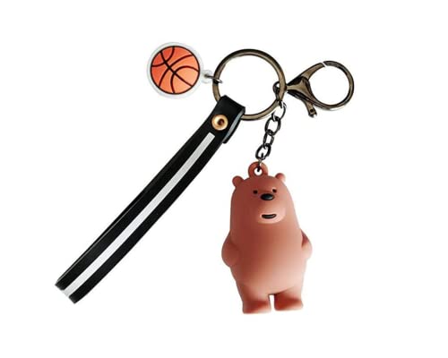 New Brown Cute Bear Rubber Keychain Pack of 3 (eff price 37)
