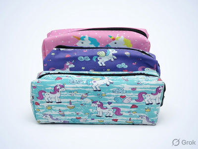 Pack of 3 unicorn kids pencil pouch net price 40