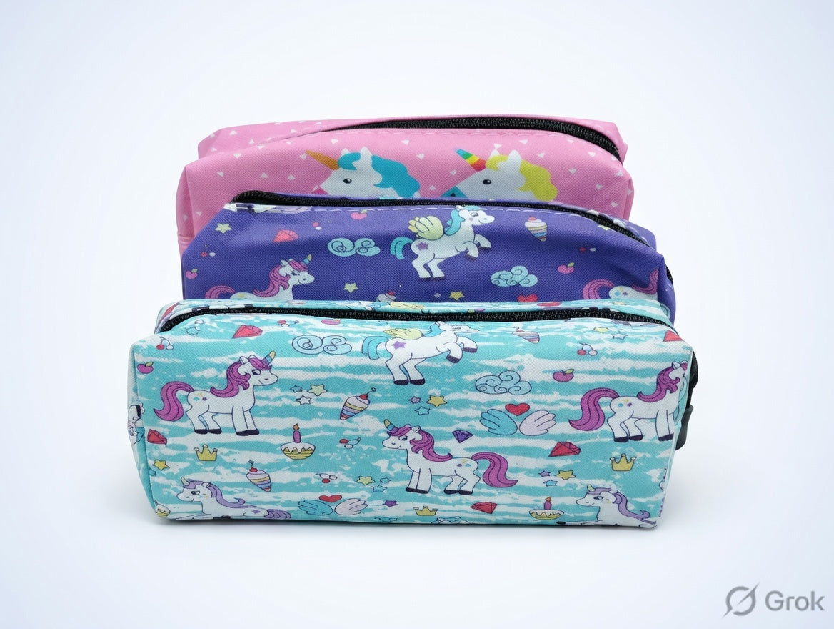 Pack of 3 unicorn kids pencil pouch net price 40