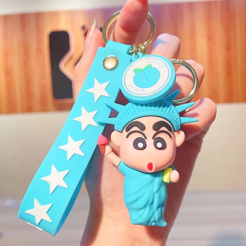 New American Shinychan S.Blue Rubber Keychain Pack of 3 (eff price 35)