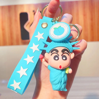 New American Shinychan S.Blue Rubber Keychain Pack of 3 (eff price 35)