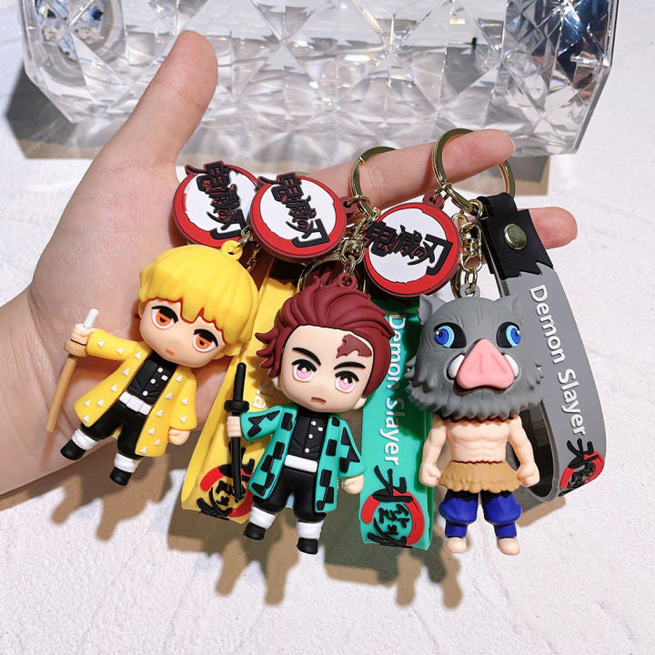 Zenitsu/Tanjiro/Inosuke Mix Rubber Keychain pack of 3 (eff price 37)
