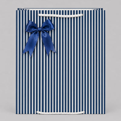 Blue line theme Large size paper gift bags (Pack of 12)