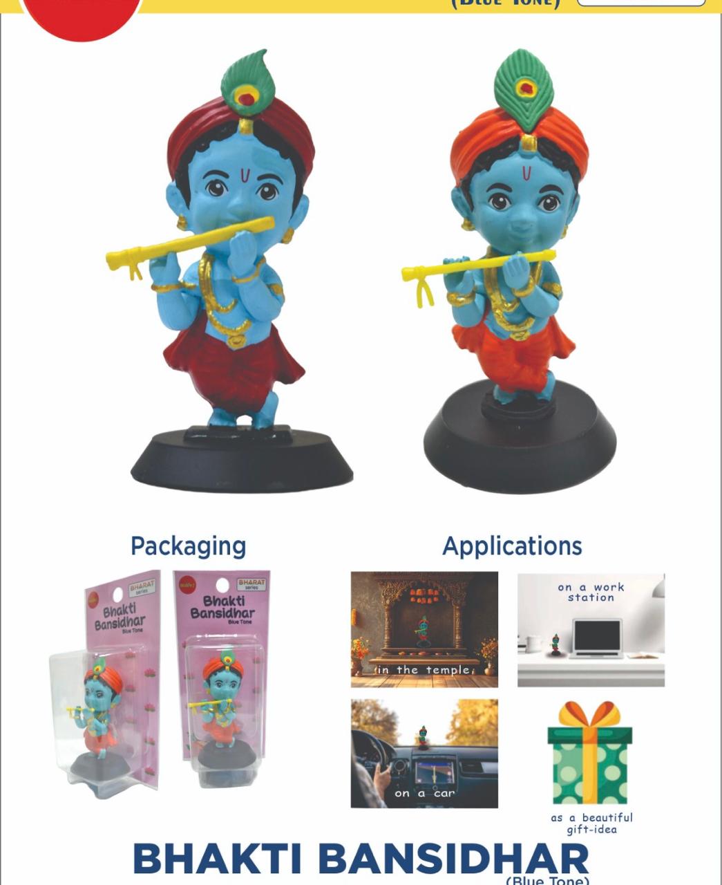 Mini Bobblehead of "Bhakti Bansidhar" (Blue Tone) - Pack of 2 (eff price 105)