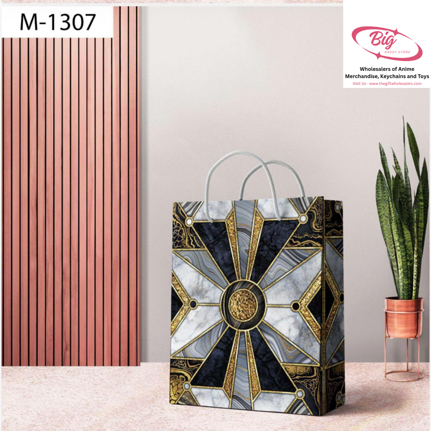 Medium size paper gift bags M-1307 (Pack of 12)