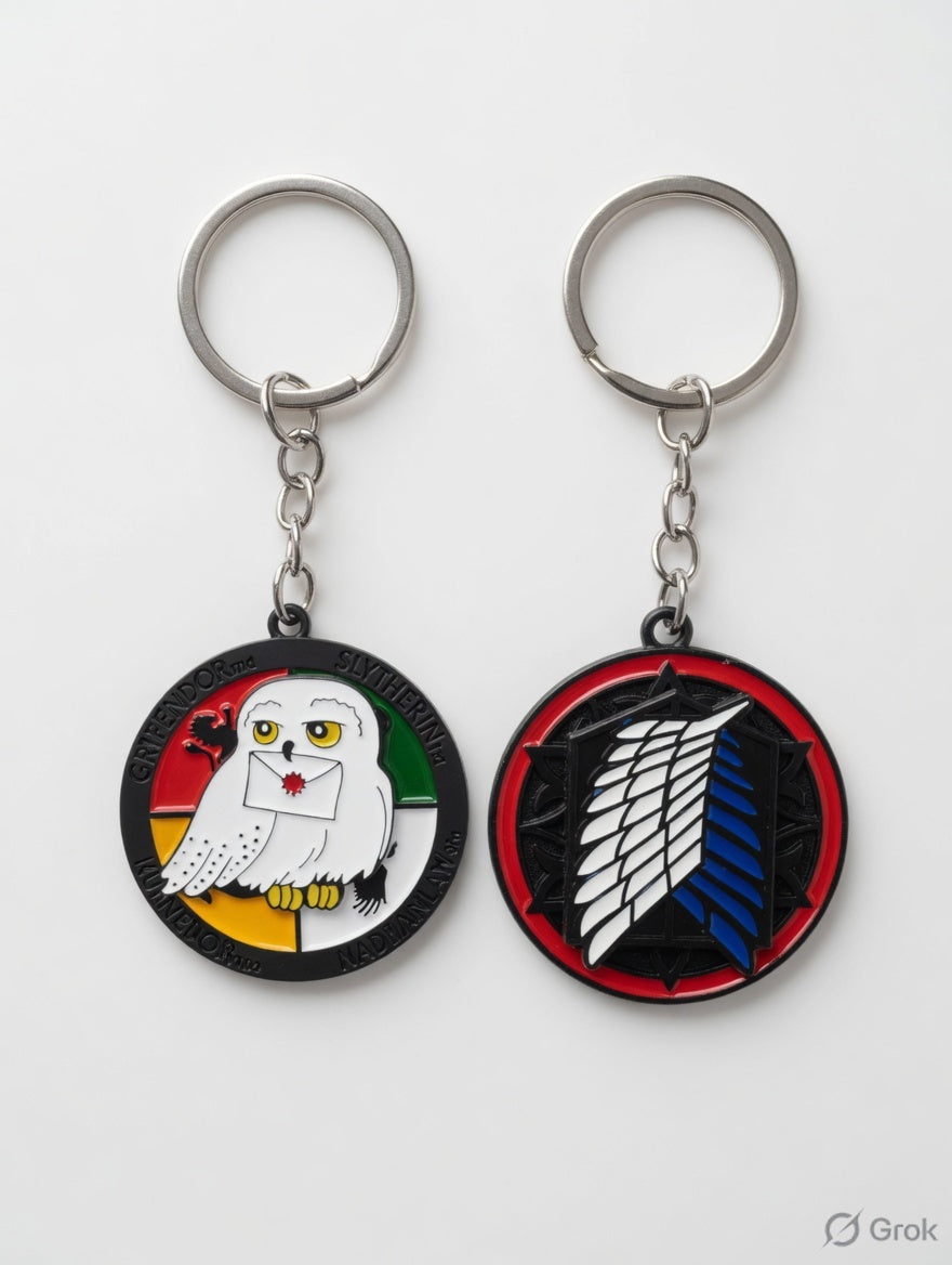 New Hp owl / AOT rotating mix keychain Pack of 5 (eff price 45) (With Packing)