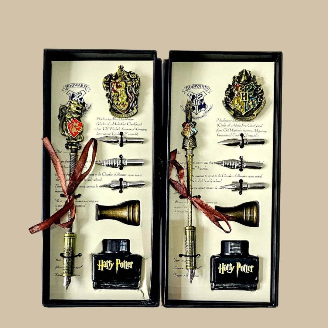 Hp Hufflepuff pen set with stamp ( ink and nib)