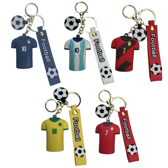 New Footballers T-Shirt 👕 rubber keychain pack of 3 (eff price 40)