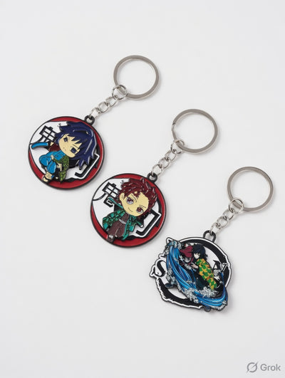 New demon slayer rotating mix keychain Pack of 5 (eff price 45) (With Packing)