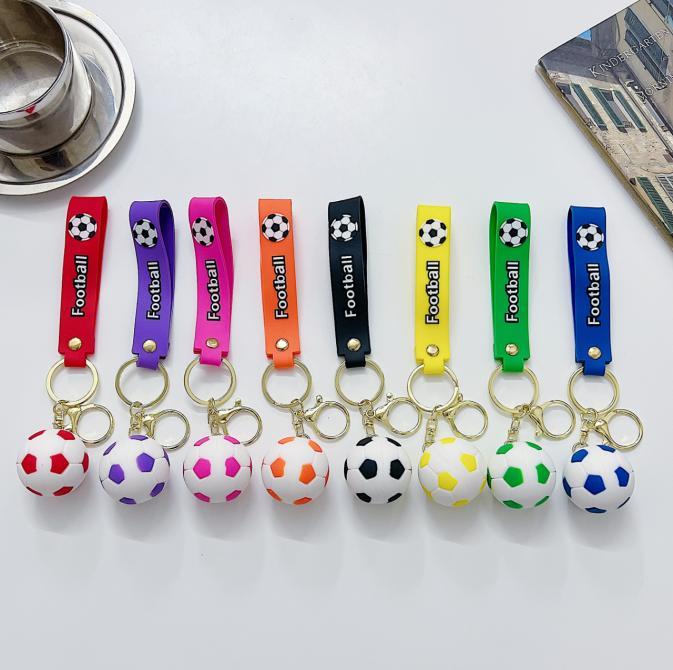 New Footballs Design Mix Colour Rubber keychain Pack of 3 (eff price 37)