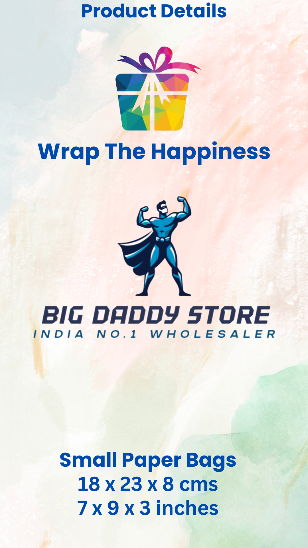 Small size paper gift bags S-1024 (Pack of 12)