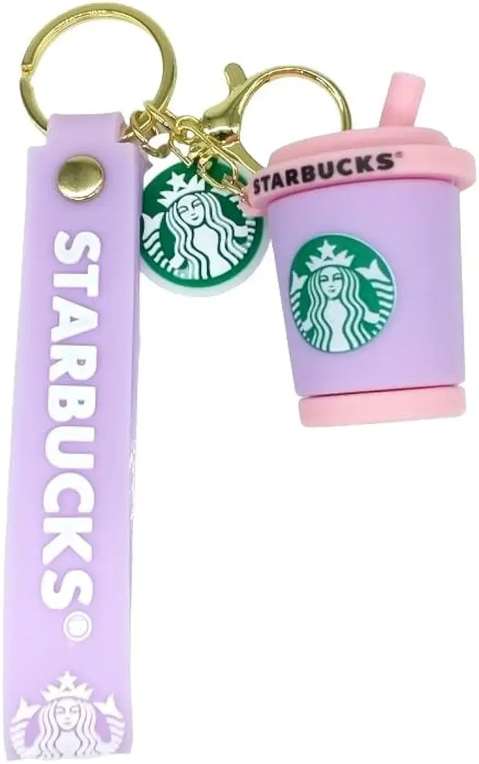 New Starbucks Pink Cup Keychain Rubber Keychain Pack of 3 (eff price 37)