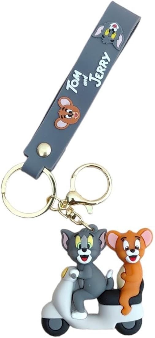 Tum & Jurry on Scooty rubber keychain pack of 3 (eff price 37)