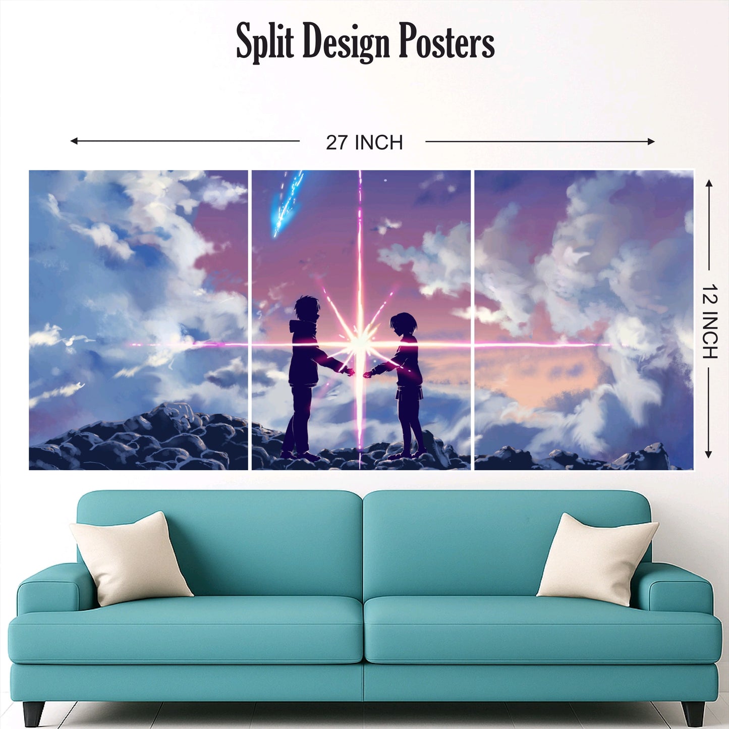 Your name movie split design paper poster pack of 3 ( Net price 42 )