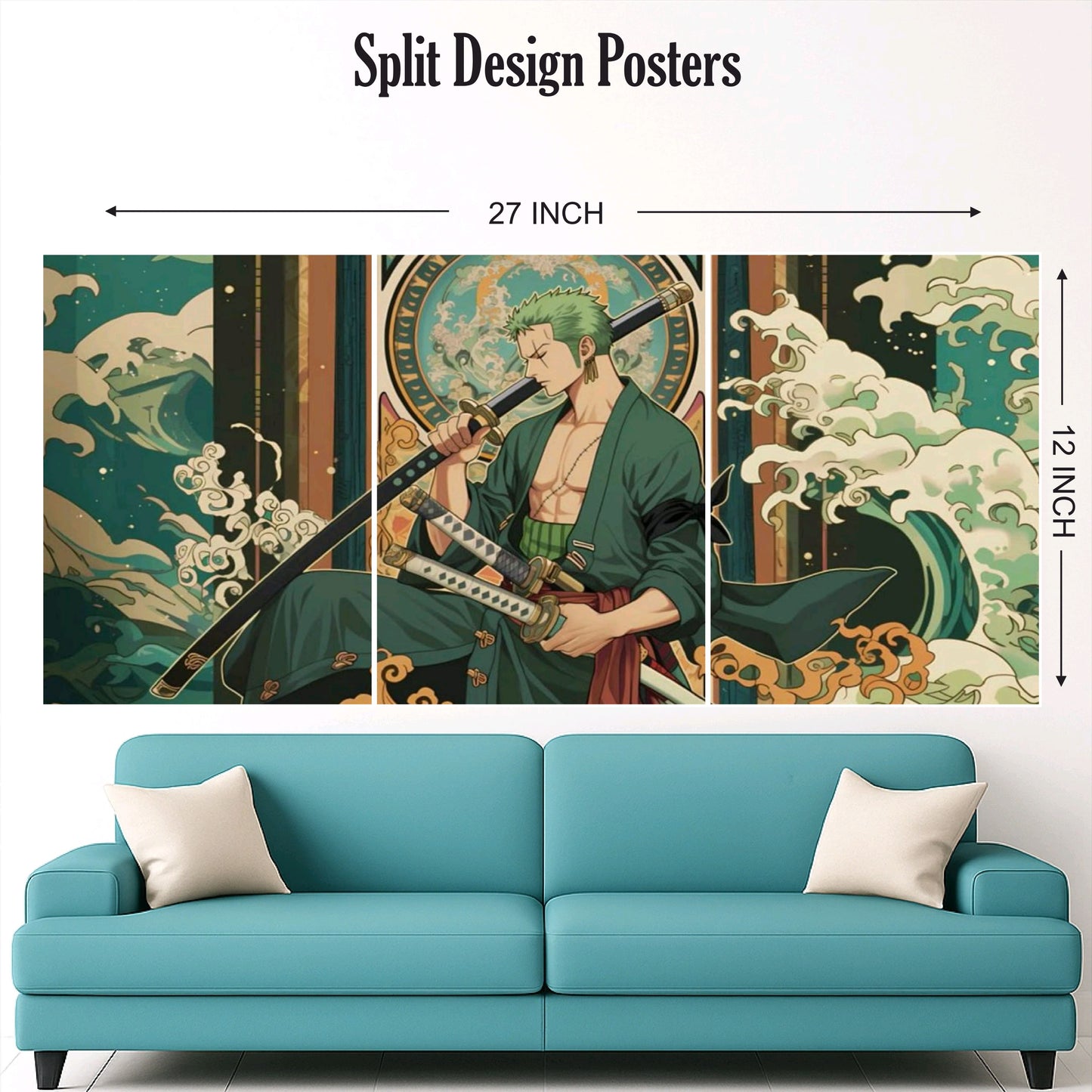 Zoro split design paper poster pack of 3 ( Net price 42 )