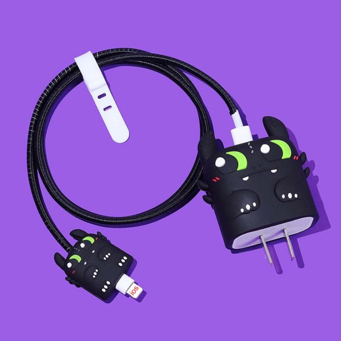 3 pcs- Night Fury (Toothless) 20W Iphone Silicone Charger Cover (Net Price 65)