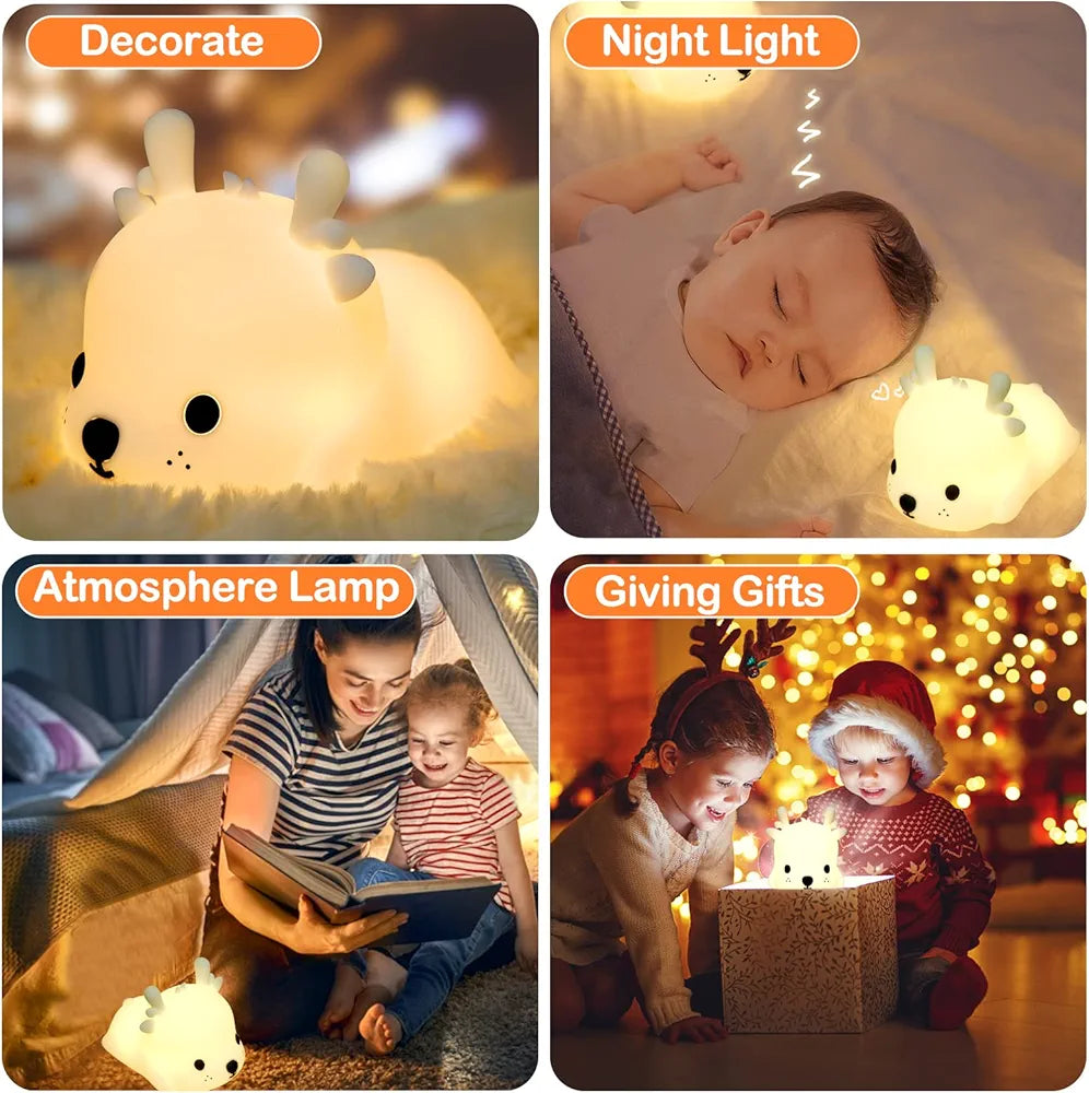 Cute Deer Sillicon Night Lamp