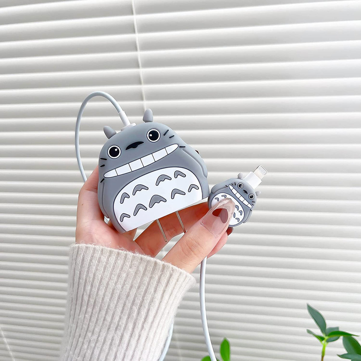 3 pcs- Cat Grey 20W Iphone Silicone Charger Cover (Net Price 65)