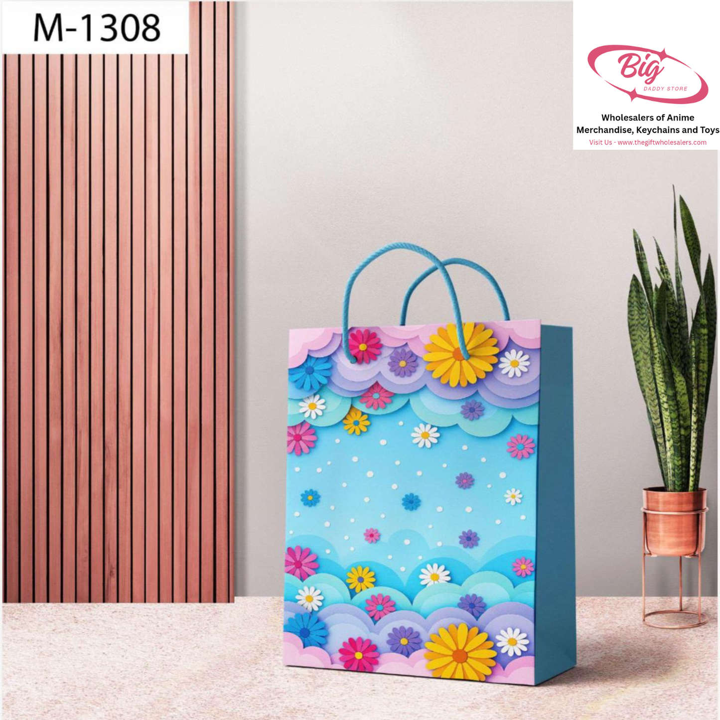 Medium size paper gift bags M-1308 (Pack of 12)